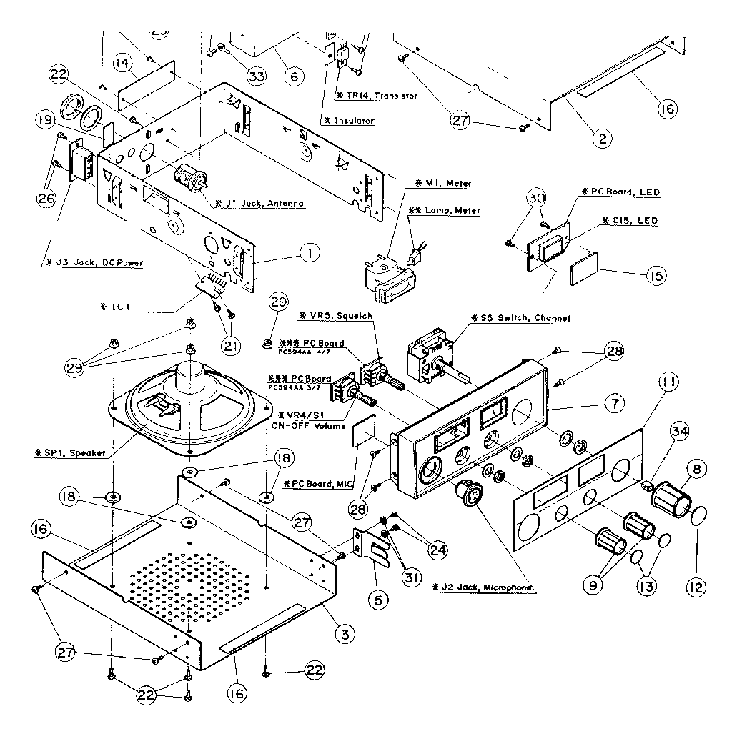 Front panel and speaker assembly