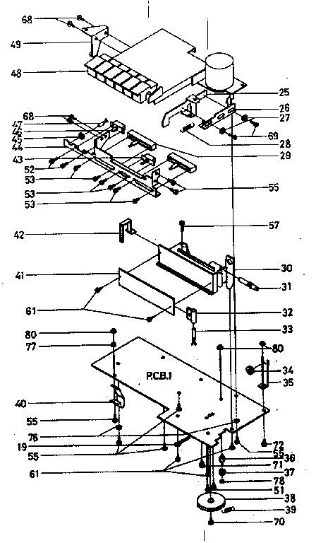 Cabinet parts & p.c. board installation