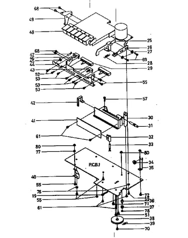 Cabinet parts & p.c. board installation
