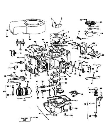 Cylinder, crankshaft and engine base group