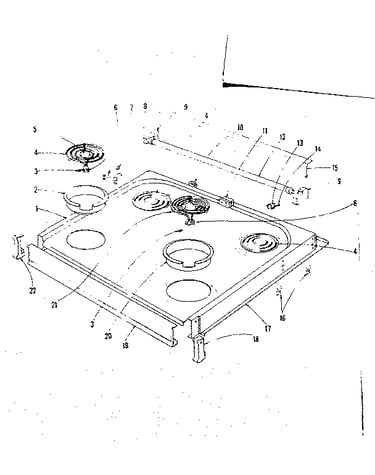 Cook top section