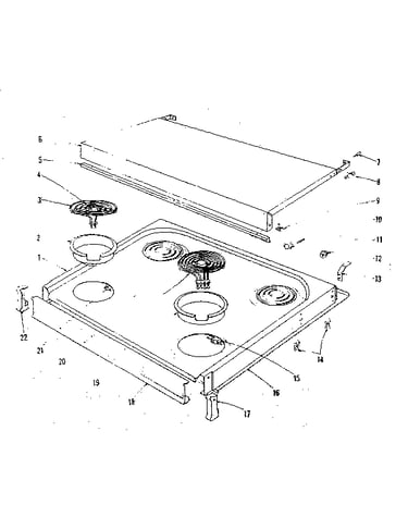 Cook top section