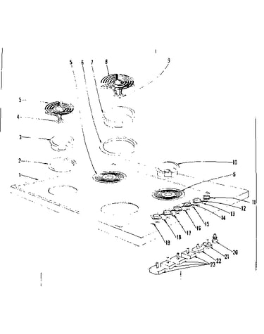 Cook top section