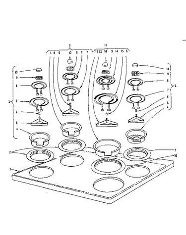 Cook top section