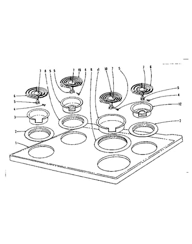 Cook top section