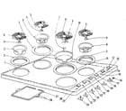 Kenmore 1019676440 cook top section diagram