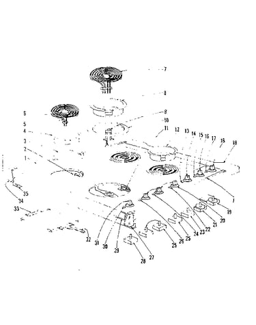 Cook top section