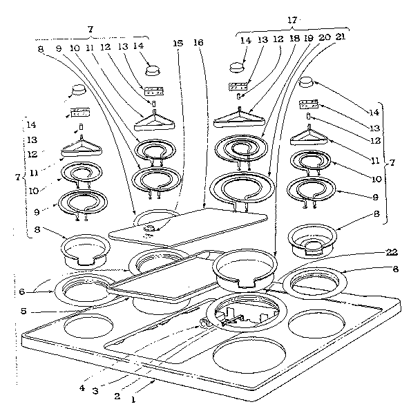 Cook top section