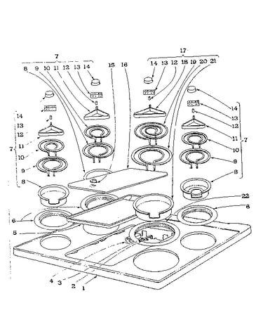 Cook top section