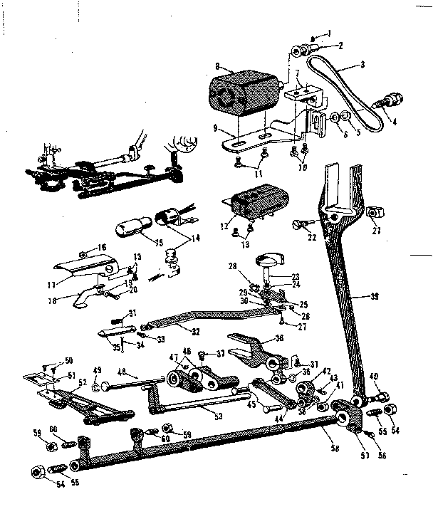 Motor and feed dog
