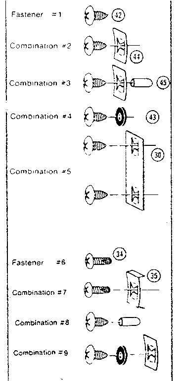 Fastener combinations