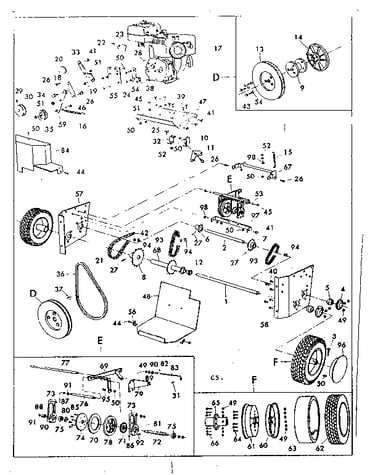 Engine and wheel assembly