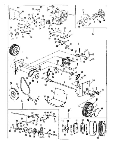 Engine and wheel assembly