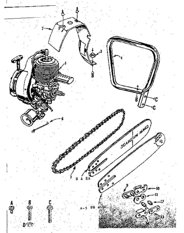 Engine/ chain and guide bar