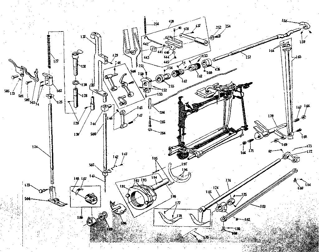 PRESSER BAR AND SHUTTLE ASSEMBLY