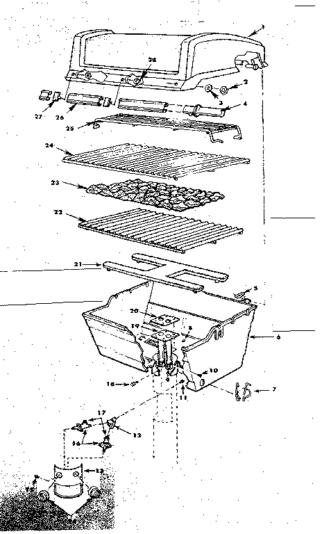 Grill and burner section