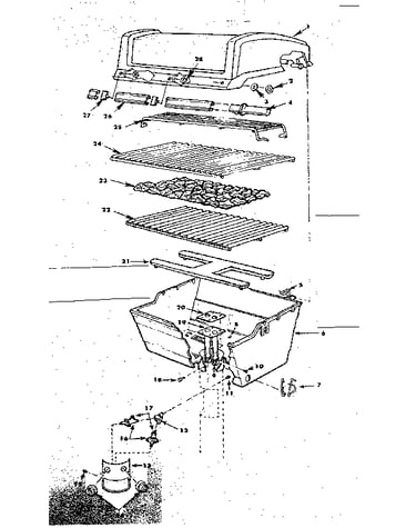 Grill and burner section