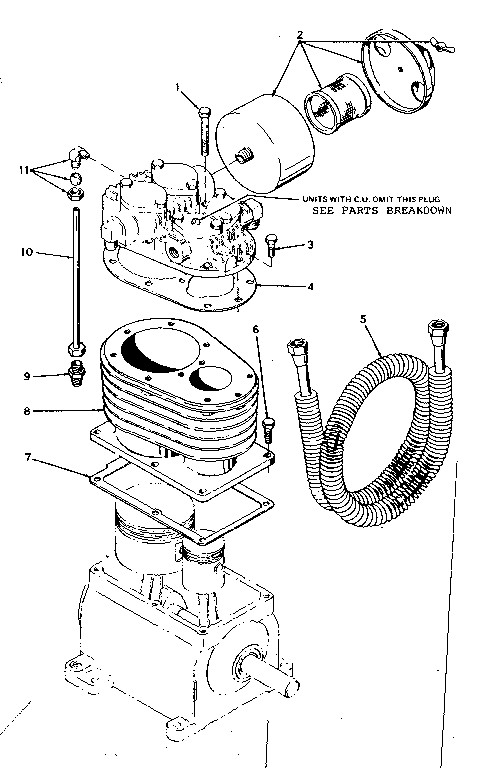 Inlet filter silencer, cylinder & intercolor assy detail