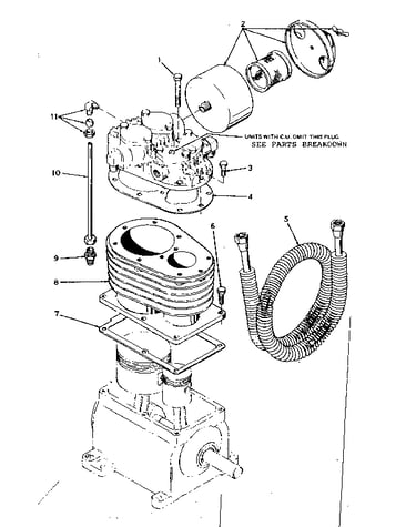 Inlet filter silencer, cylinder & intercolor assy detail