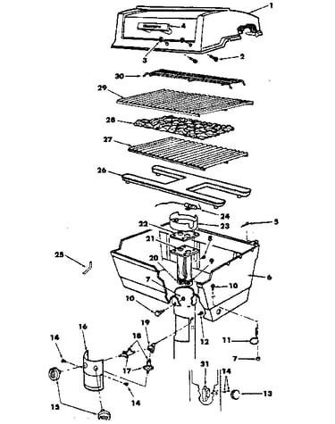 Grill and burner section