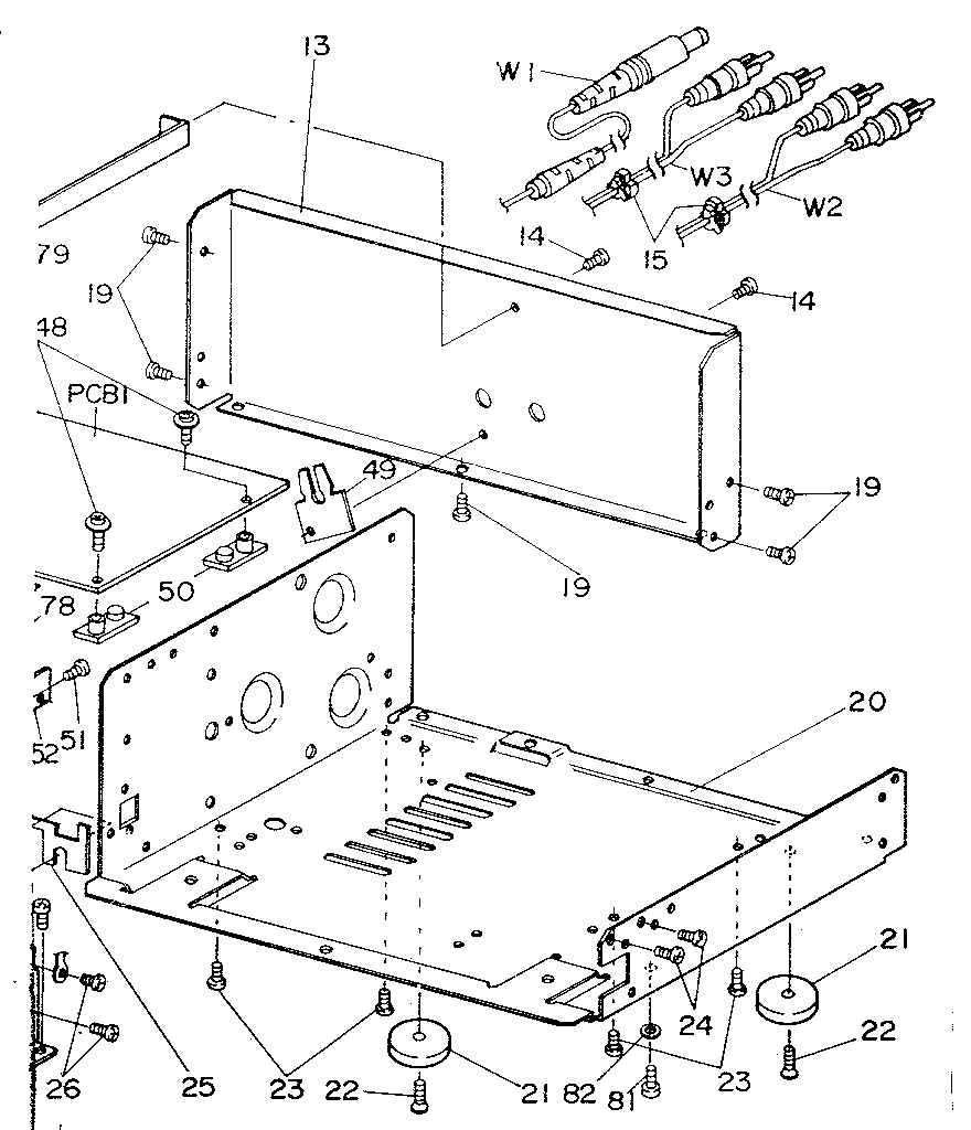 Bottom lid and rear chassis assembly