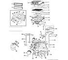 Kenmore 2582363680 grill, burner section & cart section diagram