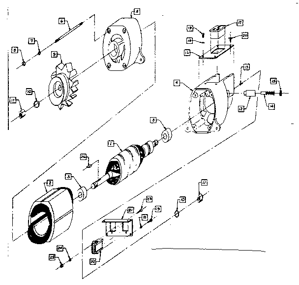 Rotor and stator assebmly