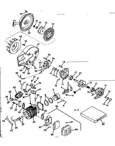 Cylinder /crankshaft and rewind starter