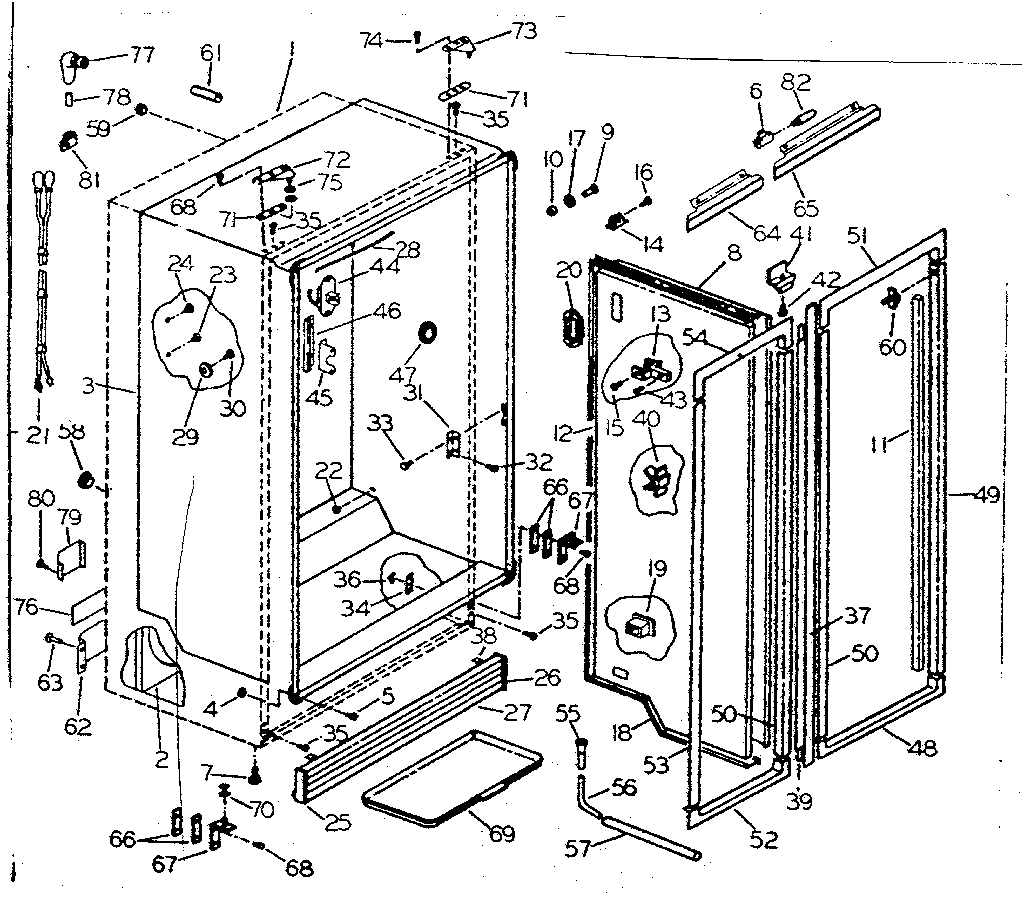 Cabinet liner and divider parts