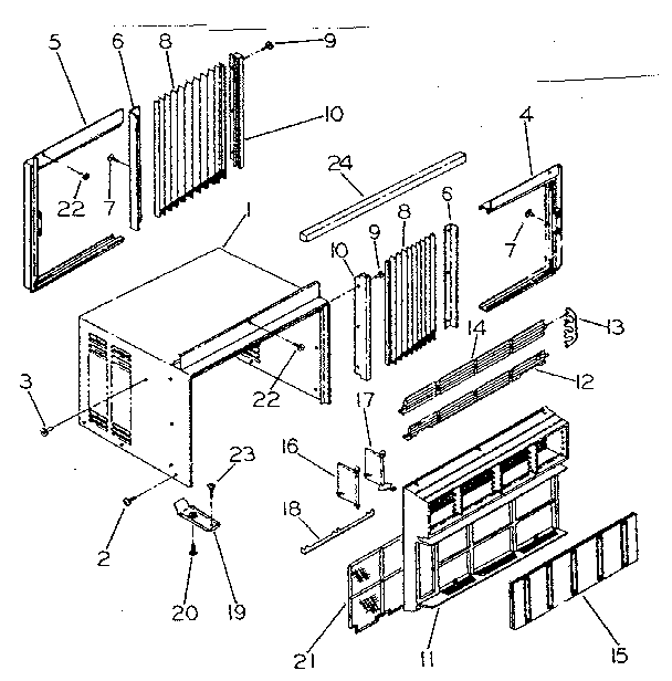 Cabinet and front parts