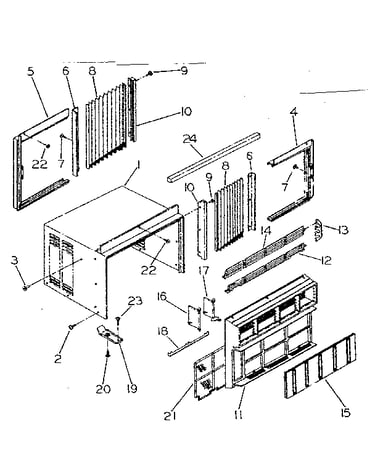 Cabinet and front parts