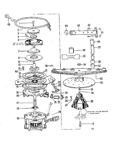 Motor, heater & spray arm