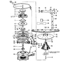 Kenmore 587721101 motor, heater, & spray arm details diagram