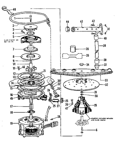 Motor, heater, & spray arm details