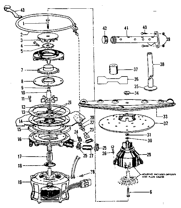 MOTOR, HEATER, AND SPRAY ARM DETAILS