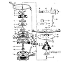 Kenmore 587721411 motor, heater, and spray arm details diagram