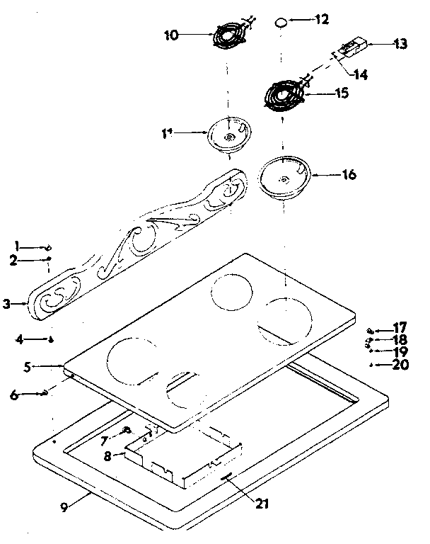 Cook top assembly
