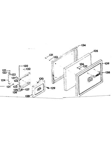 Compartment and oven door assembly
