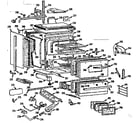 Kenmore 1037886696 lower oven and burner section diagram