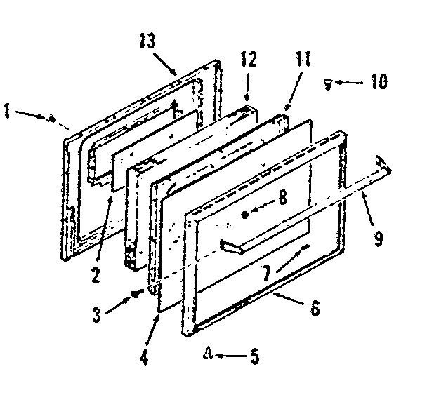 Lower oven door section