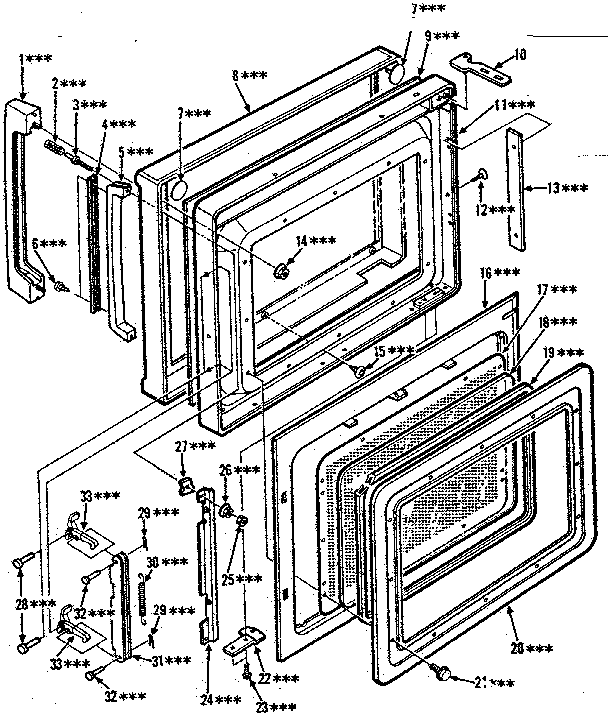 Microwave door parts