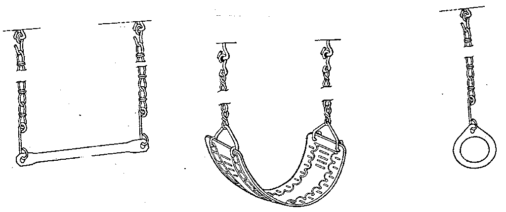 Swing, gym ring, & trapeze bar assembly