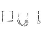 Sears 70172257-83 trapeze bar, swing, & gym ring assemblies diagram