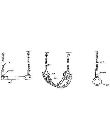 Trapeze bar, swing, & gym rope assemblies