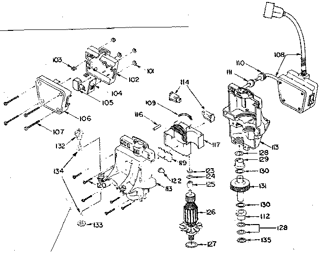 MOTOR & SWITCH ASSEMBLY NO. 501562-1