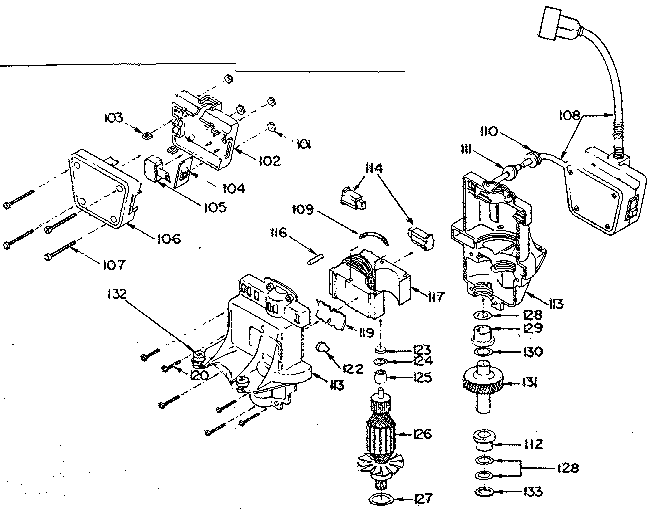 MOTOR & SWITCH ASSEMBLY NO. 501562-2