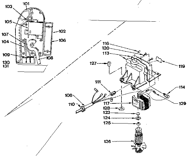 Motor & switch assembly no. 501694-1