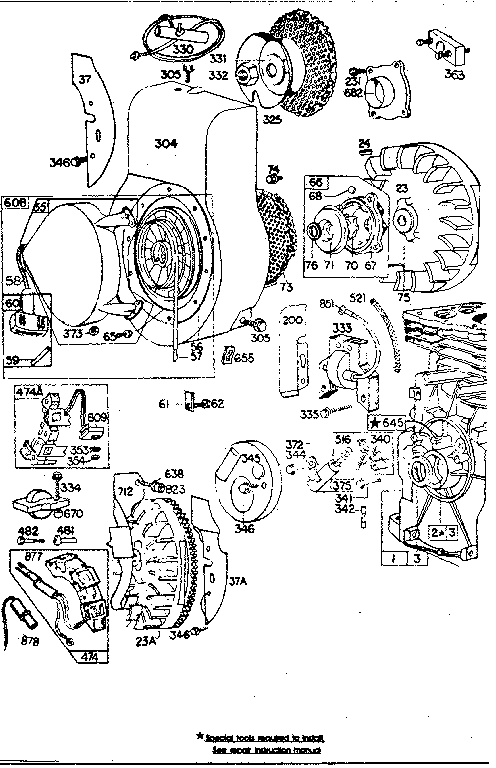 Flywheel assembly and blower housing