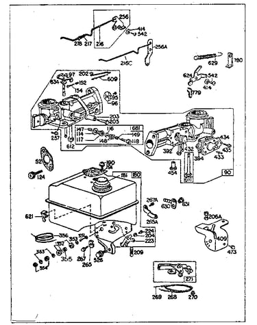 Fuel tank and carburetor assembly