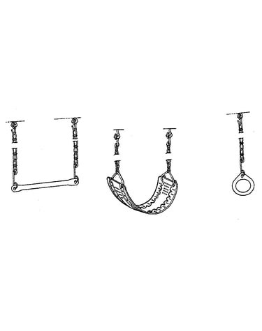 Trapeze bar, swing, & gm ring assemblies